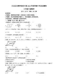 湖南省株洲市天元区白鹤学校2023-2024学年八年级下学期期中数学试题(无答案)