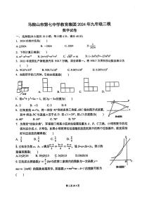 安徽省马鞍山市第七中学2024年九年级中考第二次模拟考试数学试题