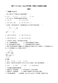 福建省南平市第三中学2023-2024学年八年级下学期期中数学试题(无答案)