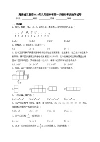 海南省三亚市2024年九年级中考第一次模拟考试数学试卷(含答案)