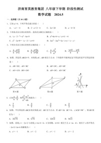 2024年5月济南市育英教育集团八年级下期中测试数学试题（含答案）