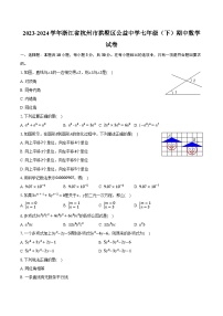 2023-2024学年浙江省杭州市拱墅区公益中学七年级（下）期中数学试卷（含解析）