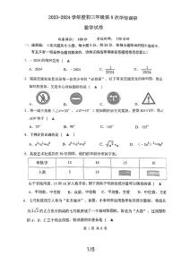 2024年江苏省宿迁市宿城区钟吾初级中学中考二模考试数学试题