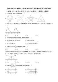 陕西省西安市蓝田县2023-2024学年八年级下学期期中数学试题（含解析）