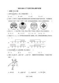 广东省深圳市北京师范大学南山附属学校2023-2024学年八年级下学期期中考试数学试卷