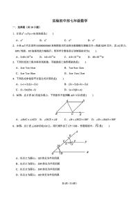 广东省深圳市深圳实验学校初中部2023-2024学年下学期七年级期中数学试卷