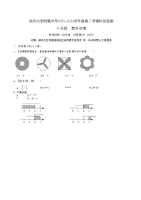 广东省深圳市深圳大学附属中学 2023-2024学年下学期期中测试八年级数学试题