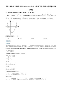 四川省达州市渠县中学2023-2024学年九年级下学期期中数学模拟测试题