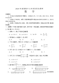 ，河南省南阳市方城县2023—-2024学年七年级下学期期中阶段性调研数学试题