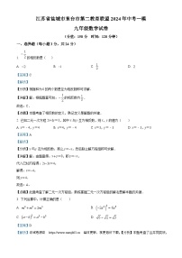 2024年江苏省盐城市东台市第二教育联盟中考模拟考试一模数学试题