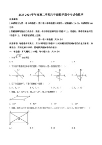 天津市教科院附属泰达中学2023-2024学年八年级下学期期中数学试题（原卷版+解析版）