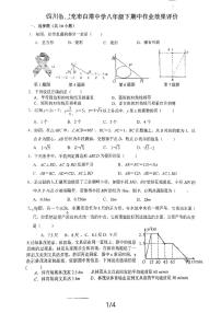 四川省南充市白塔中学2023-2024学年八年级下学期5月期中考试数学试题