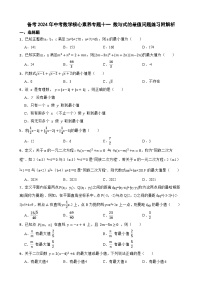 备考2024年中考数学核心素养专题一0一 数与式的最值问题练习附解析