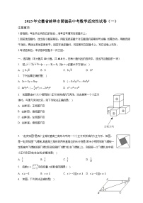 安徽省蚌埠市固镇县2023届九年级中考数学适应性试卷(含解析)