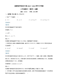 吉林省长春市绿园区新解放学校2023-2024学年八年级下学期期中数学试题（学生版+教师版）