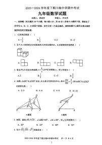 210，重庆市长寿川维中学校2023-2024学年九年级下学期4月期中考试数学试题