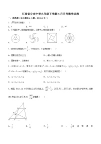 39，江西省新余市分宜中学2023-2024学年九年级下学期月考数学试题(无答案)