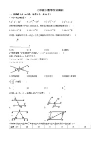 87，辽宁省沈阳市第七中学2023-2024学年七年级下学期4月月考数学试题(无答案)