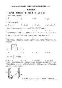 07，安徽省芜湖市无为市2023-2024学年八年级下学期月考数学试题(无答案)