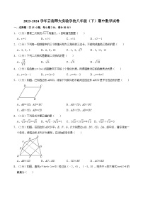 2023-2024学年云南师大实验学校八年级（下）期中数学试卷