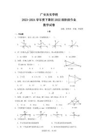 四川省广安市广安区广安友实学校2023-2024学年八年级下学期期中考试数学试题