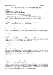 2024年山东省潍坊市初中学业水平考试三模数学模拟试题+