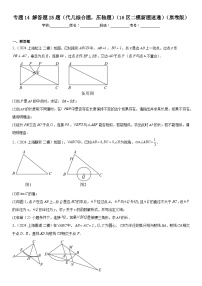 2024年上海市16区中考二模数学分类汇编 专题14 解答题25题（代几综合题，压轴题）（练习版）(2)