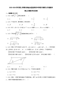 2024年甘肃省金昌市永昌县南坝中学联片教研中考三模数学试题