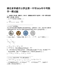 湖北省孝感市云梦县第一中学2024年中考数学一模试题