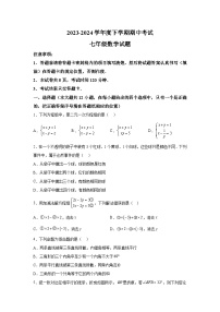 山东省泰安市肥城市2023-2024学年七年级下册期中数学试题（含解析）