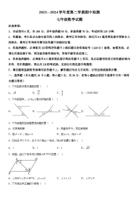 山东省济宁市邹城市2023-2024学年七年级下册期中数学试题（含解析）