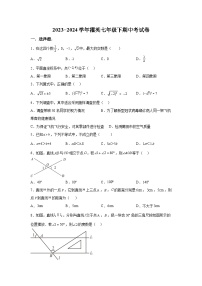 福建省莆田市城厢区莆田擢英中学2023-2024学年七年级下册期中数学试题（含解析）