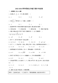 福建省莆田市城厢区莆田哲理中学2023-2024学年七年级下册期中数学试题（含解析）