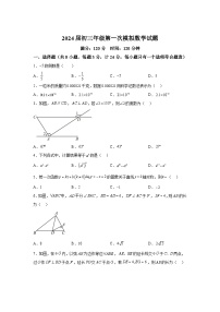 2024年陕西省西安市爱知初级中学九年级中考一模数学试题（含解析）