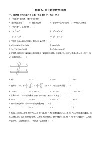 江苏省宿迁市泗洪县2023-2024学年七年级下学期4月期中考试数学试题（原卷版+解析版）