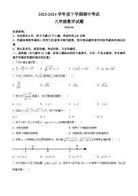 山东省泰安市肥城市2023-2024学年八年级下学期期中数学试题（原卷版+解析版）