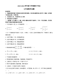 山东省泰安市肥城市2023-2024学年七年级下学期期中数学试题（原卷版+解析版）