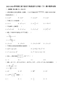 浙江省宁波市宁海县西片2023-2024学年七年级下学期期中考试数学试题（原卷版+解析版）