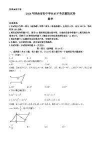 2024陕西省渭南市大荔县中考二模数学试题(无答案)