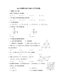 广西柳州市文华中学2022-2023学年八年级下学期4月月考数学试题