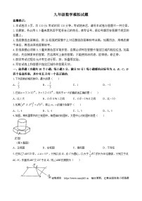 03，2024年山东省烟台市开发区九年级数学中考一模试题(无答案)