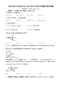 06，上海市进才中学北校2023-2024学年八年级下学期期中数学试题(无答案)