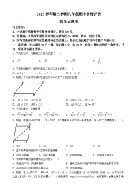 10，浙江省台州市路桥区十校联盟2023-2024学年八年级下学期期中数学试题(无答案)