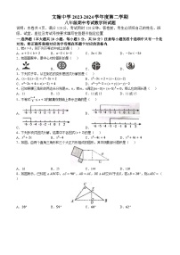 07，广东省佛山市南海区桂城街道文翰中学2023-2024学年八年级下学期月考数学试题(无答案)