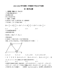 24，山东省淄博市张店区张店区实验中学2023-2024年八年级下学期期中数学试题