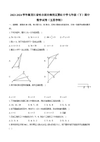 2023-2024学年黑龙江省哈尔滨市南岗区萧红中学七年级（下）期中数学试卷（五四学制）（含解析）