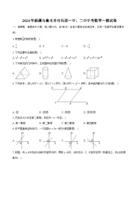 2024年新疆乌鲁木齐市兵团一中、二中中考数学一模试卷（含解析）