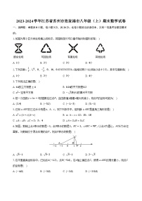 2023-2024学年江苏省苏州市张家港市八年级（上）期末数学试卷（含解析）