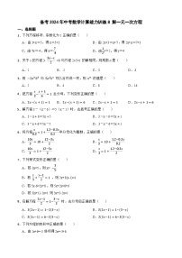 备考2024年中考数学计算能力训练8 解一元一次方程