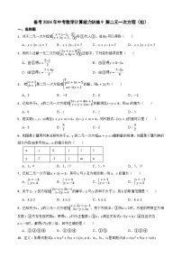 备考2024年中考数学计算能力训练9 解二元一次方程（组）